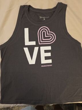 Orangetheory Women’s Charcoal Gray LOVE Graphic Tank